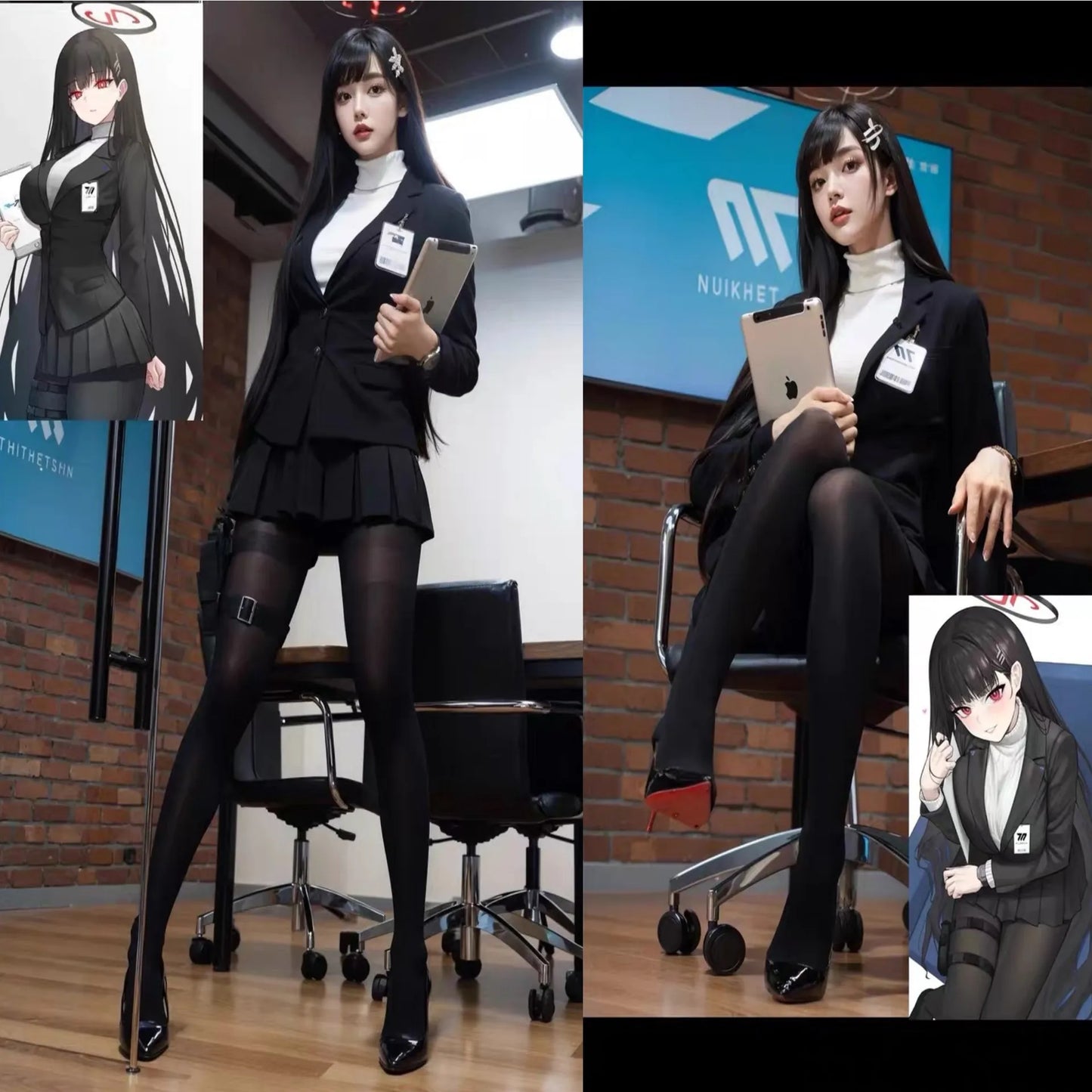 制服風ジャケット×スカート構成のコスプレコスチュームセット