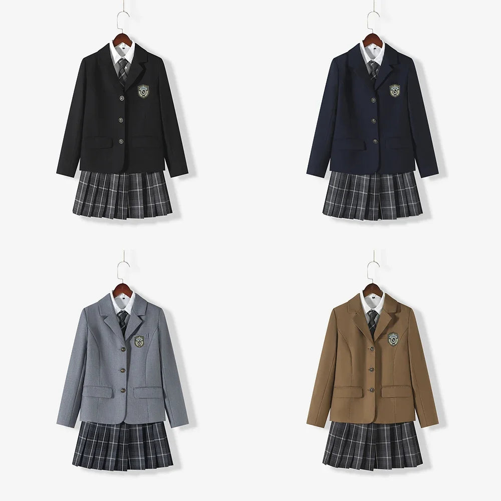 ブレザー×プリーツスカートのセーラー風学生制服セット