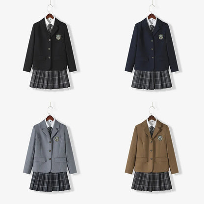 ブレザー×プリーツスカートのセーラー風学生制服セット