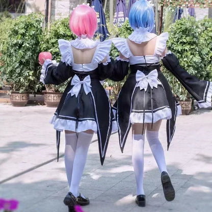 フリルデザイン×ロリータ風シルエットのメイドコスチュームトップ