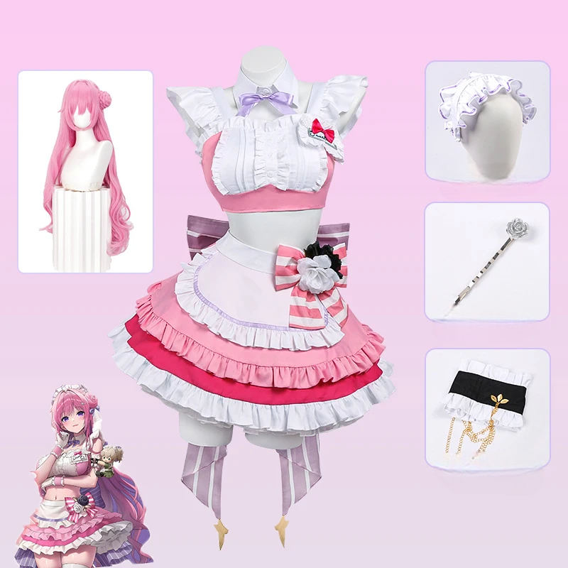 メイド風デザイン×リボン装飾のコスプレコスチュームセット