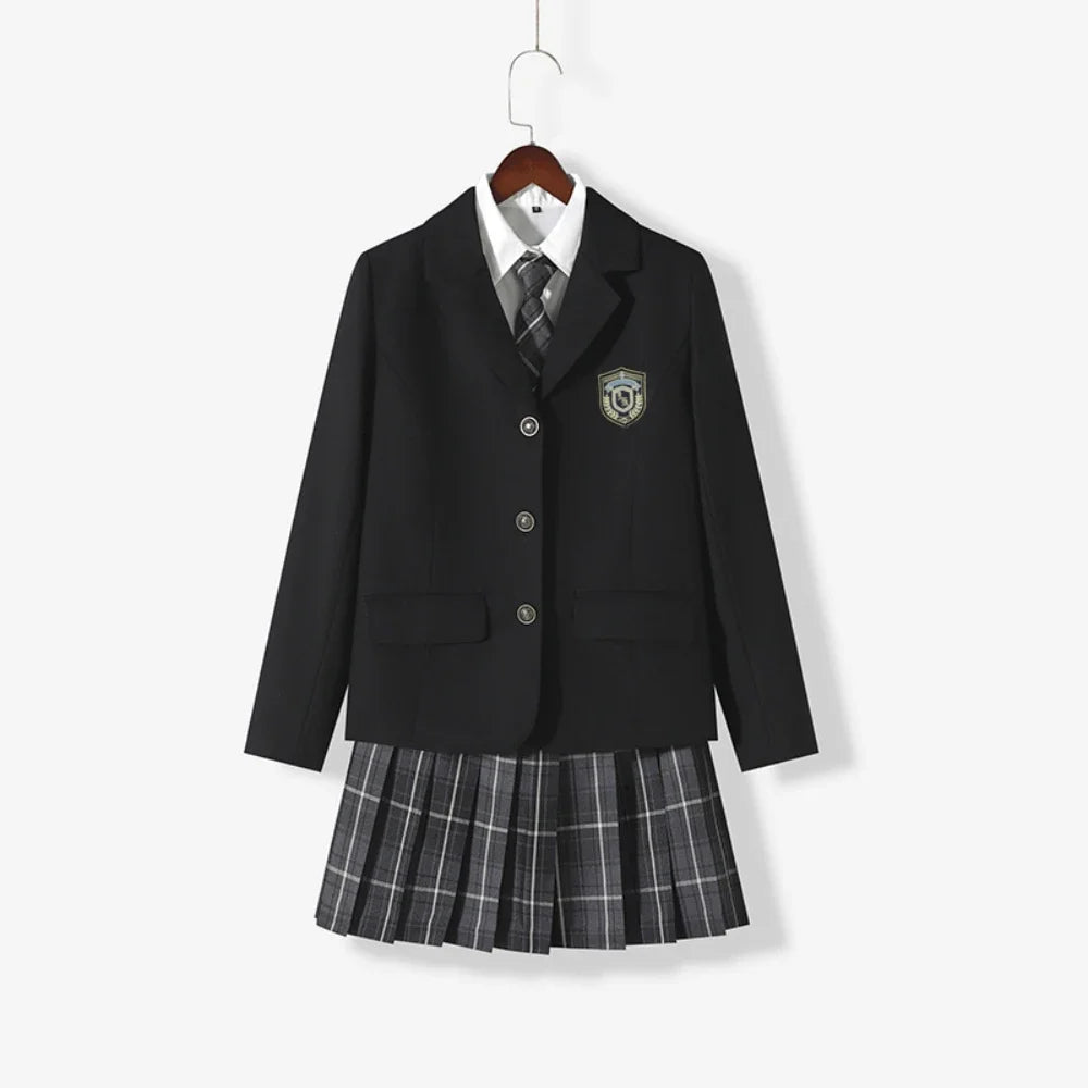 ブレザー×プリーツスカートのセーラー風学生制服セット
