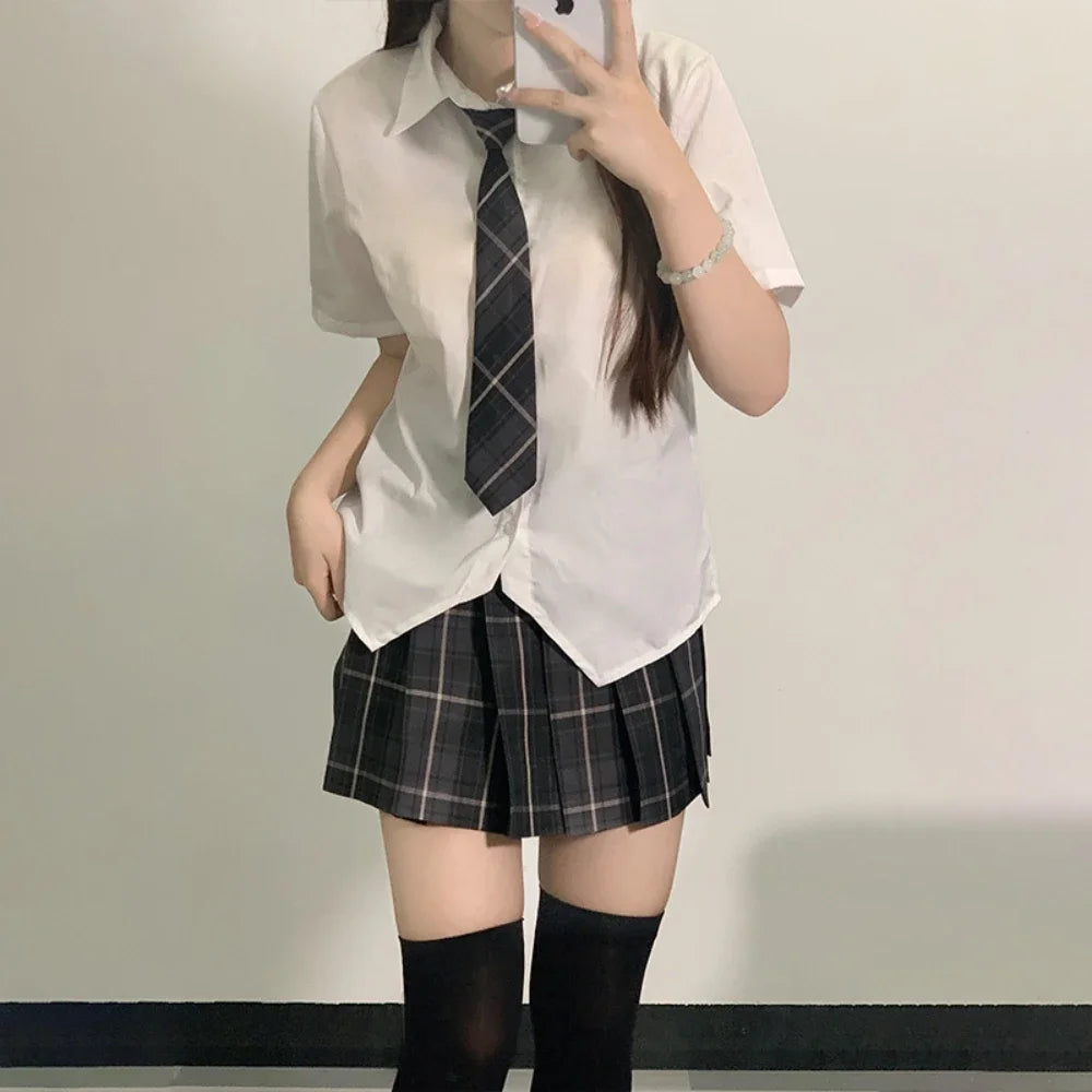 ブレザー×プリーツスカートのセーラー風学生制服セット
