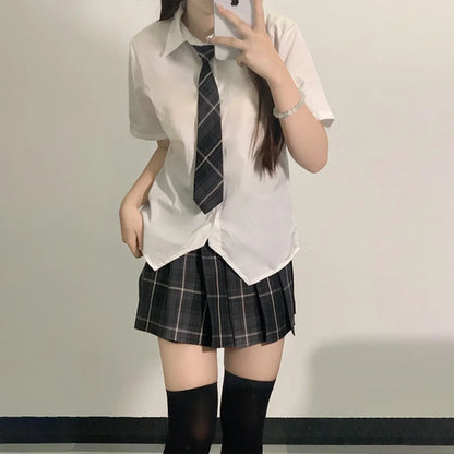 ブレザー×プリーツスカートのセーラー風学生制服セット