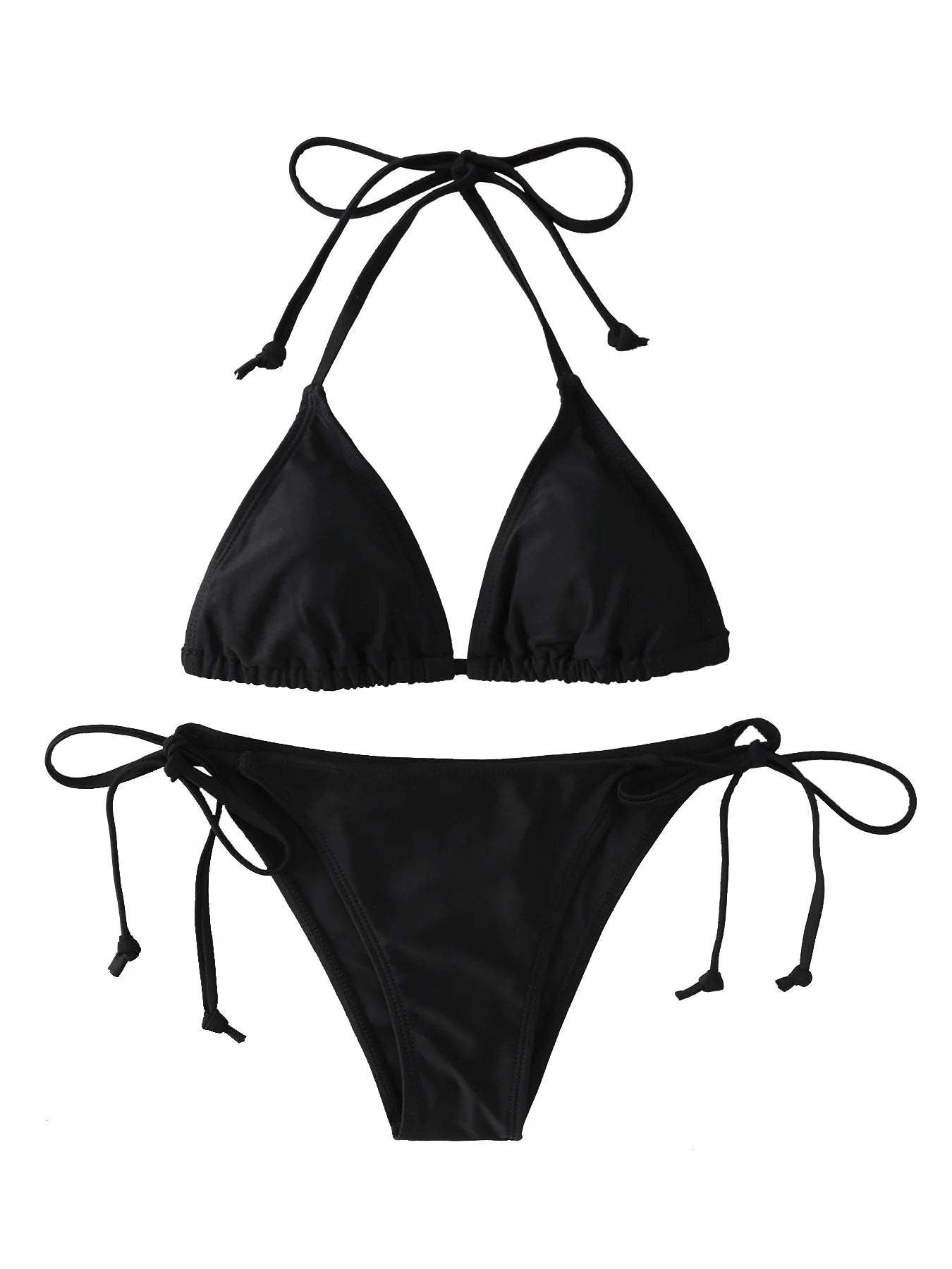 三角カップ×レースアップのストリングビキニセット