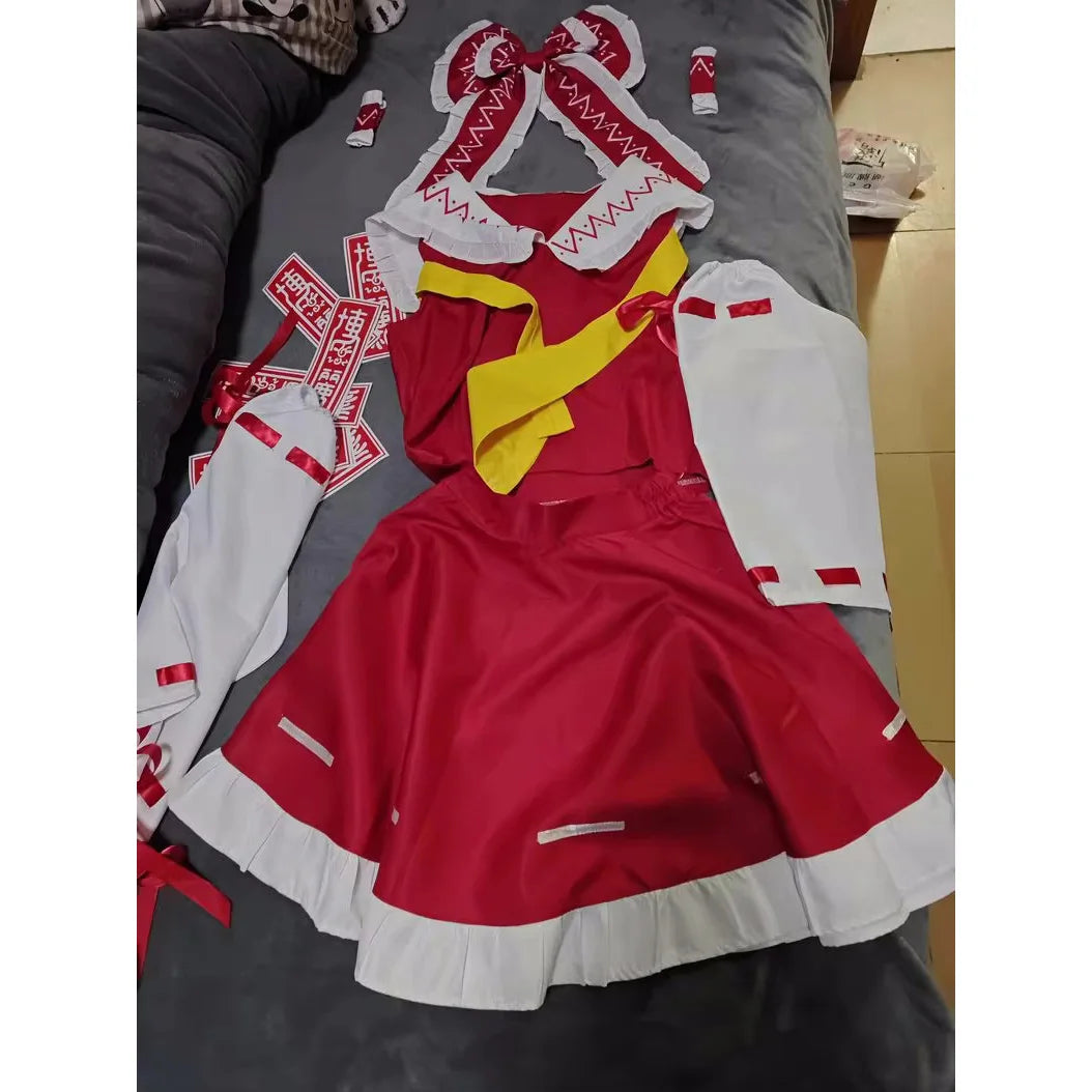 巫女風デザイン×フリル装飾のコスプレドレスセット