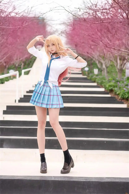 セーラー服デザイン×ウィッグ アニメコスプレ制服セット