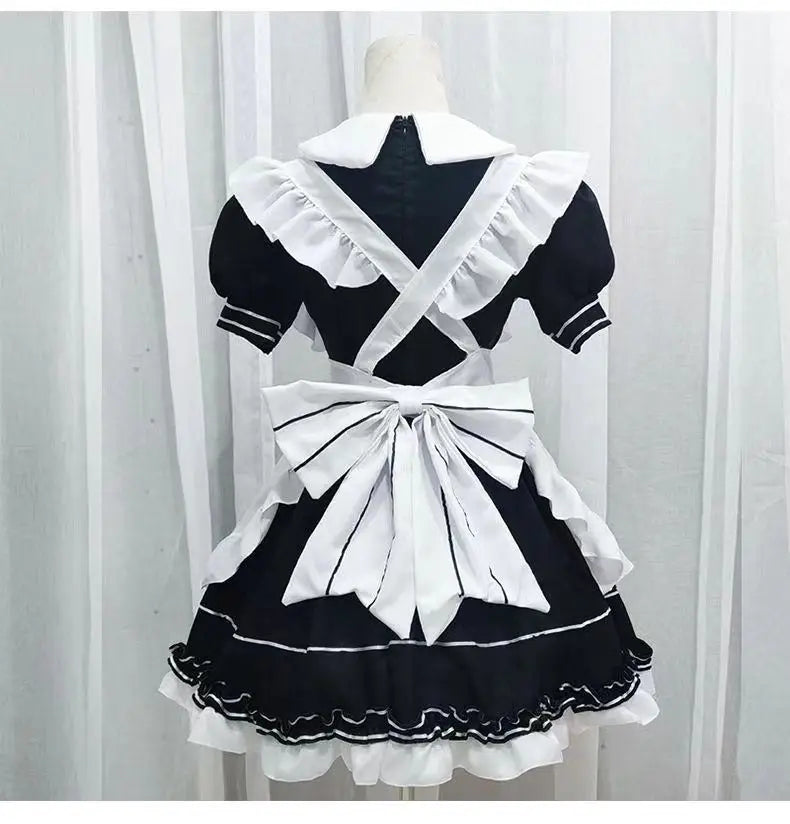 フリルデザイン×ミニ丈のメイド風コスチュームワンピース