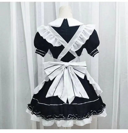 フリルデザイン×ミニ丈のメイド風コスチュームワンピース