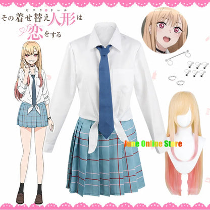 セーラー服デザイン×ウィッグ アニメコスプレ制服セット