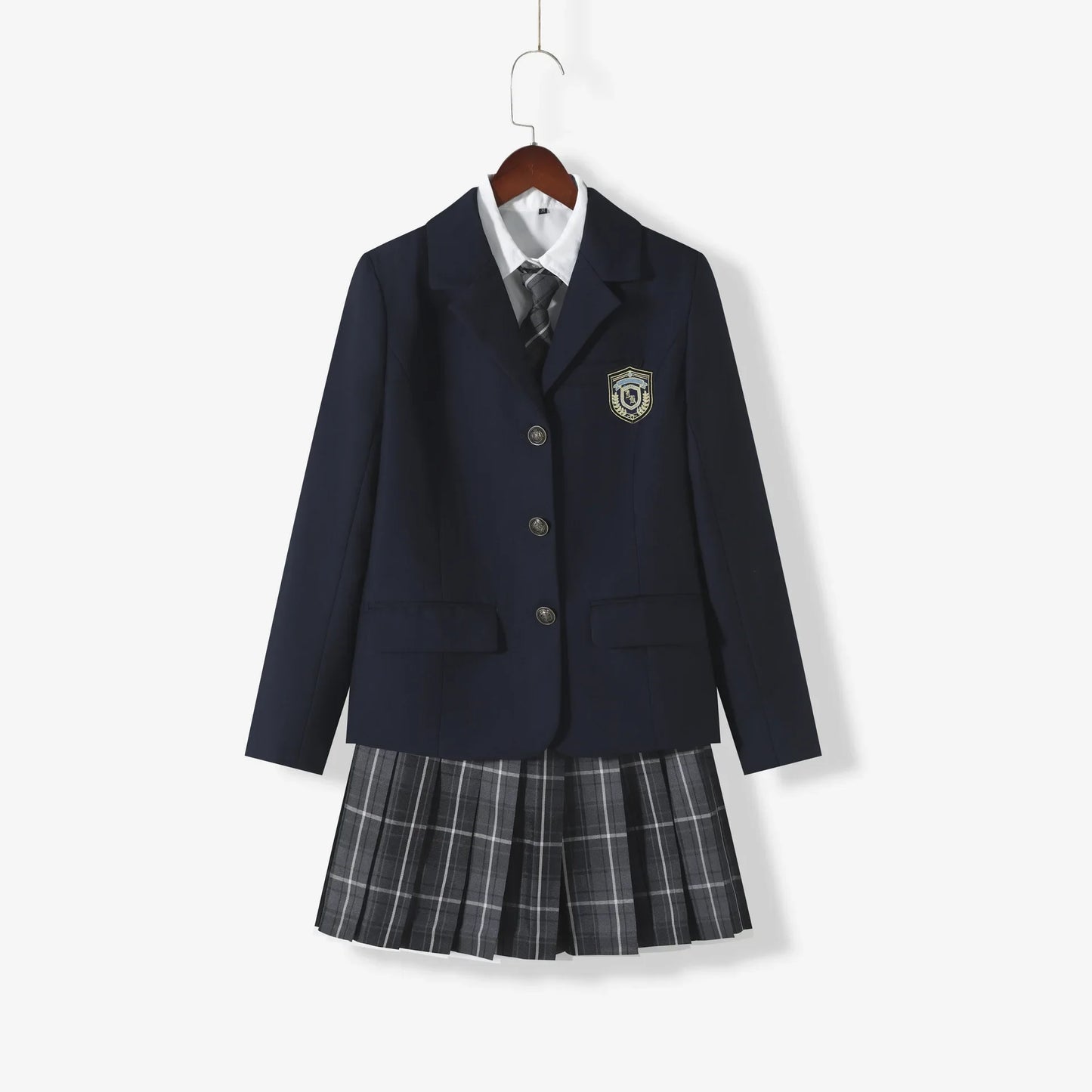 ブレザー×プリーツスカートのセーラー風学生制服セット