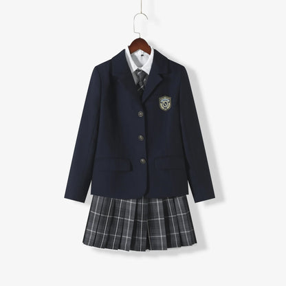 ブレザー×プリーツスカートのセーラー風学生制服セット