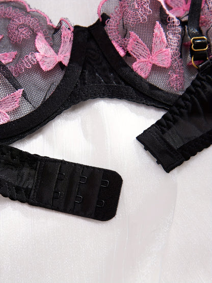 刺繍入りセミシアーランジェリーセット