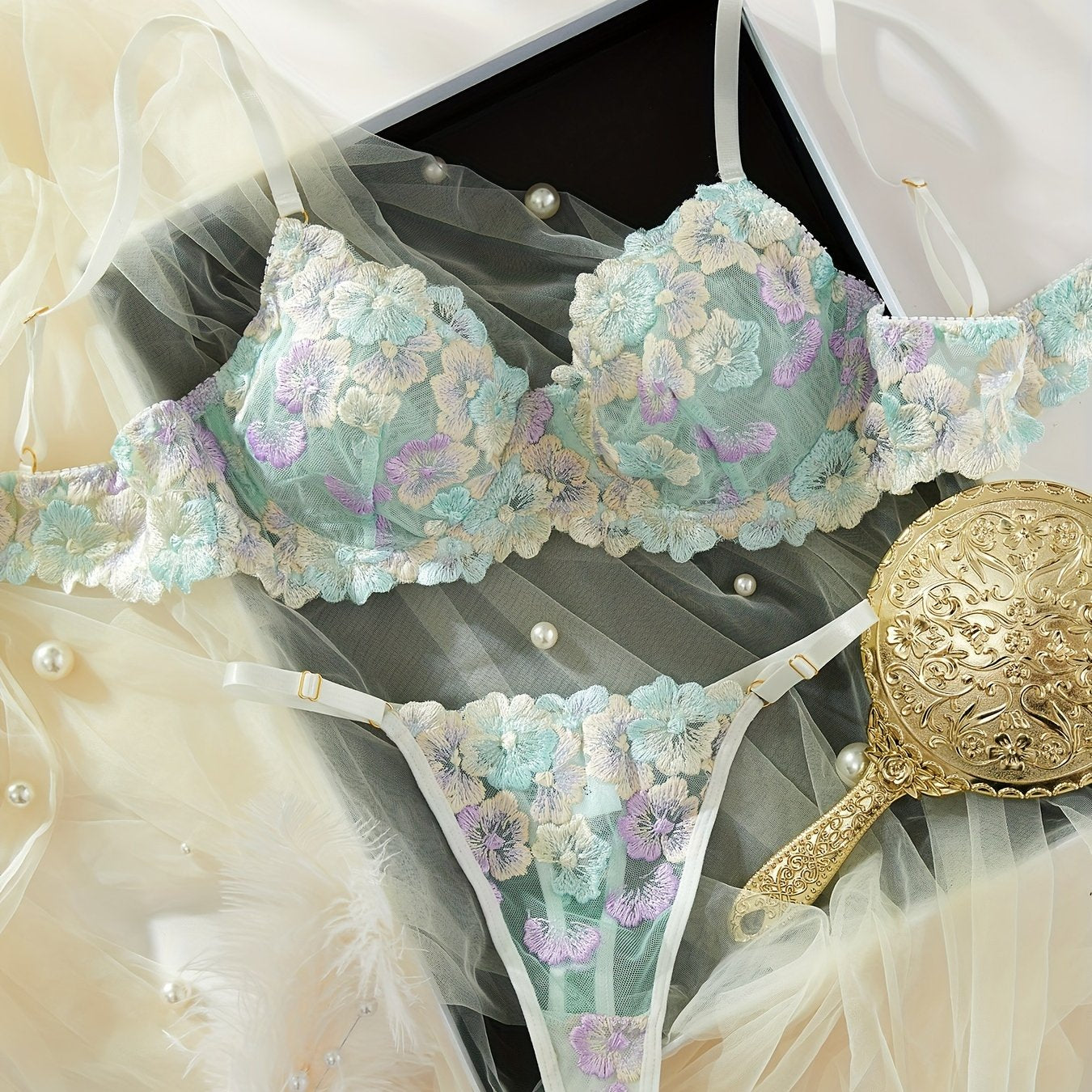 レース大人ランジェリー2点セット