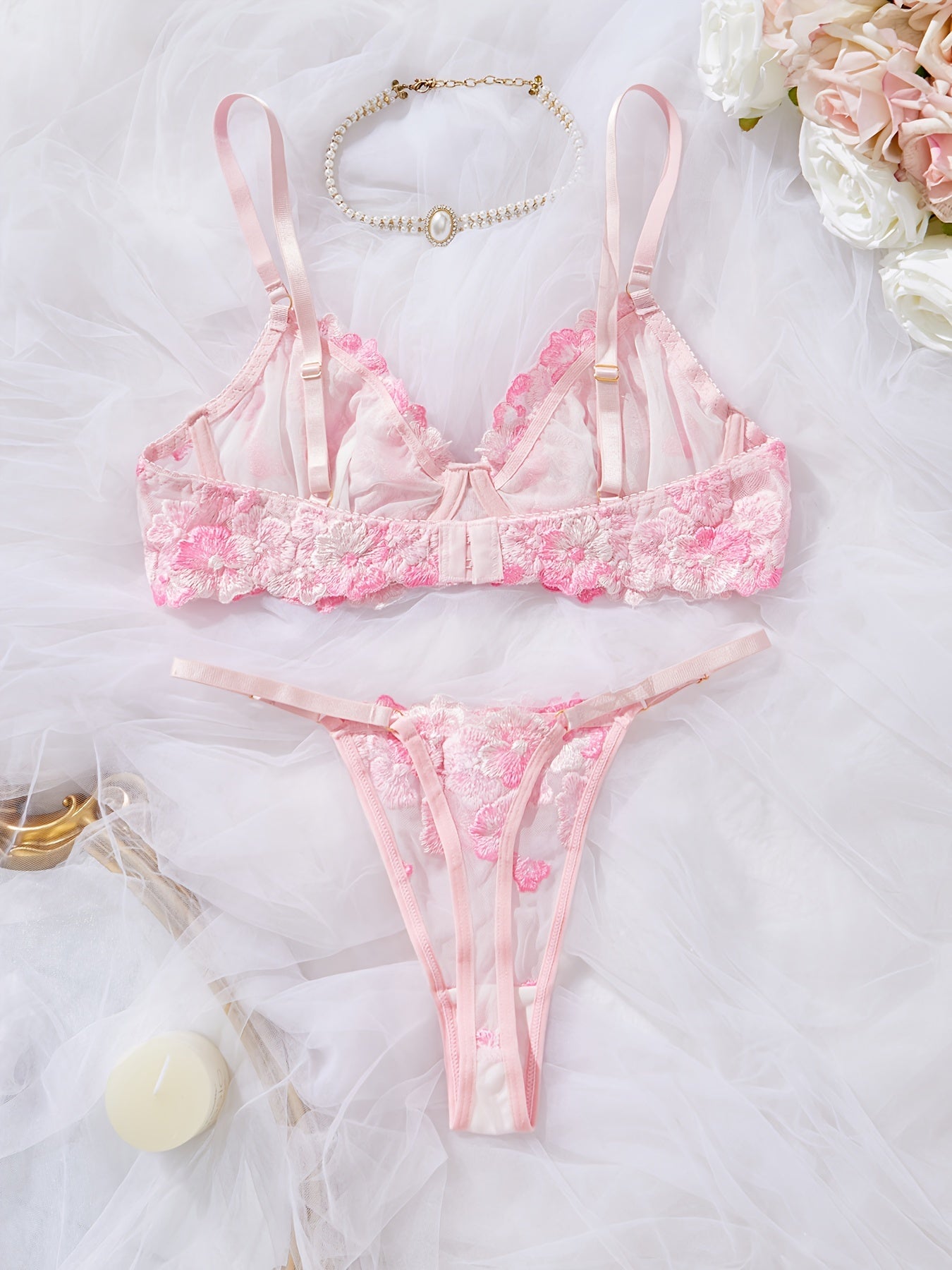 レース大人ランジェリー2点セット