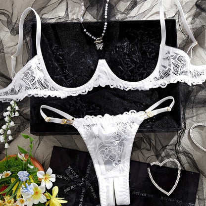 カットアウトデザイン セクシーブラ＆ショーツ ランジェリーセット