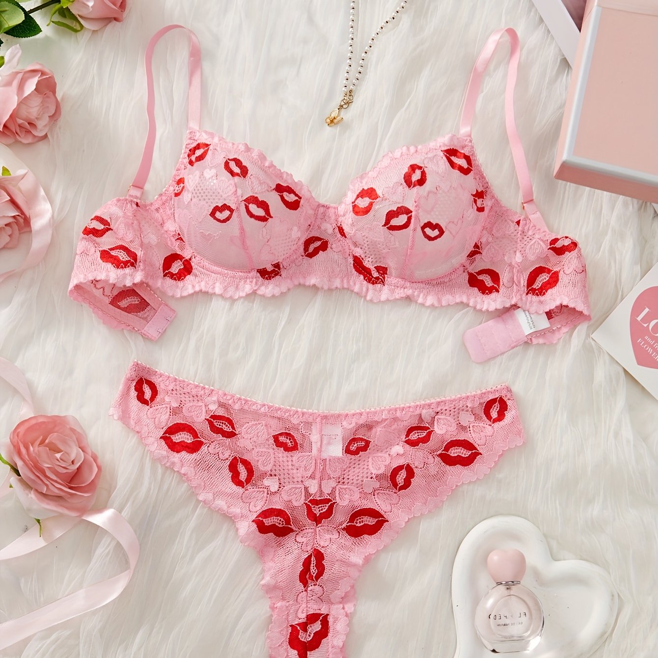 レーストリムブラ＆ショーツ セクシーランジェリーセット