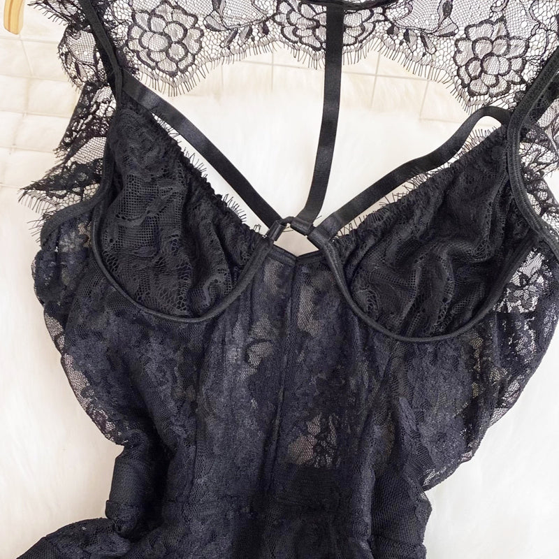 レース透けボディコンワンピース