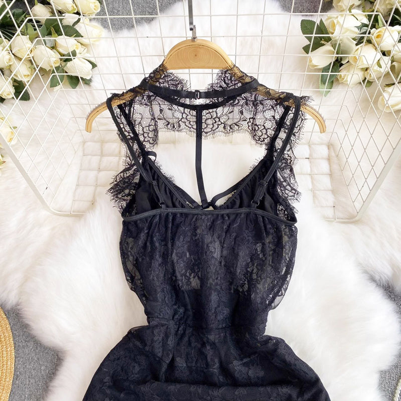 レース透けボディコンワンピース