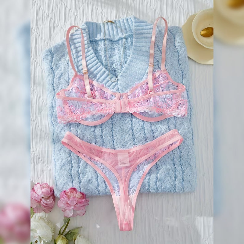 レースデザイン ポリアミドランジェリーセット