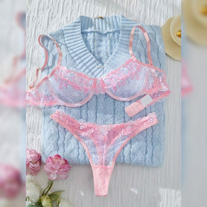 レースデザイン ポリアミドランジェリーセット