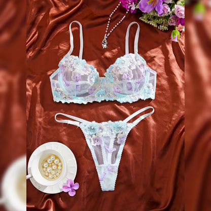 レース刺繍ランジェリーセット エレガント＆セクシーインティメイトウェア