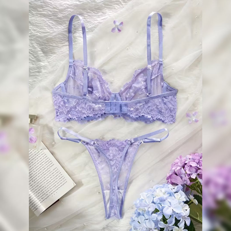 レースアイラッシュランジェリーセット セクシー＆コンフォートフィット