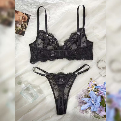 レースアイラッシュランジェリーセット セクシー＆コンフォートフィット