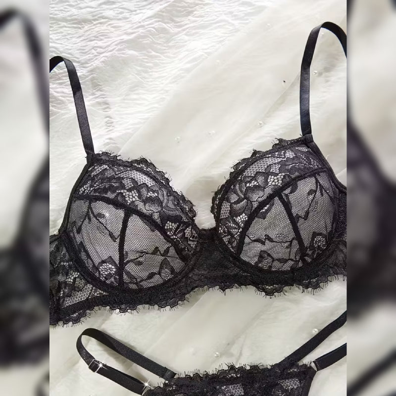 レースアイラッシュランジェリーセット セクシー＆コンフォートフィット