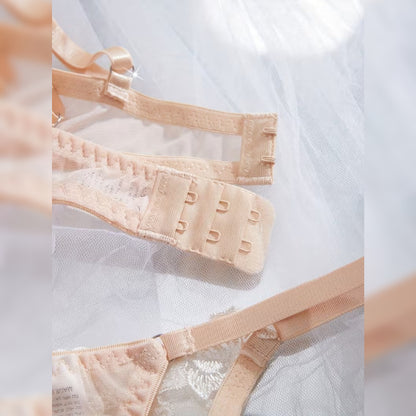 刺繍レースブラ＆ショーツ セクシーランジェリーセット