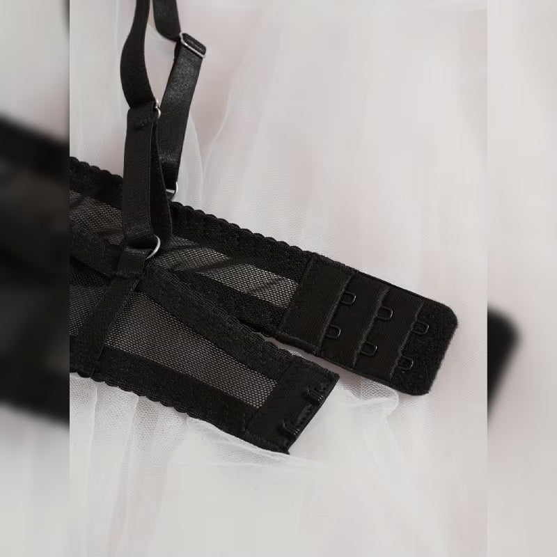 刺繍レースブラ＆ショーツ セクシーランジェリーセット