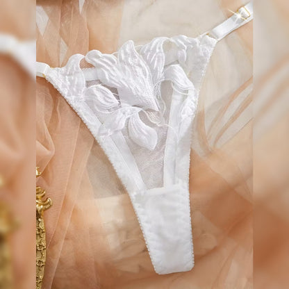 フローラル刺繍ランジェリーセット エレガント＆セクシーインティメイトウェア