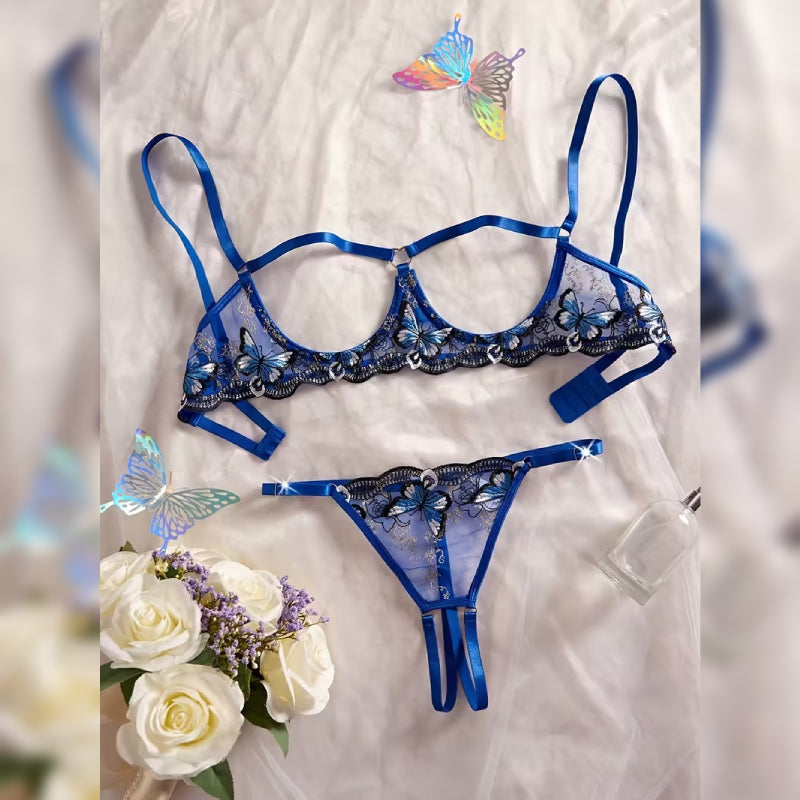 レース刺繍ランジェリーセット エレガント＆セクシーインティメイトウェア