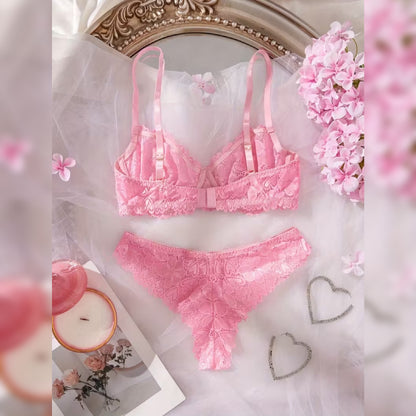 コントラストレースブラ＆ショーツ セクシーランジェリーセット