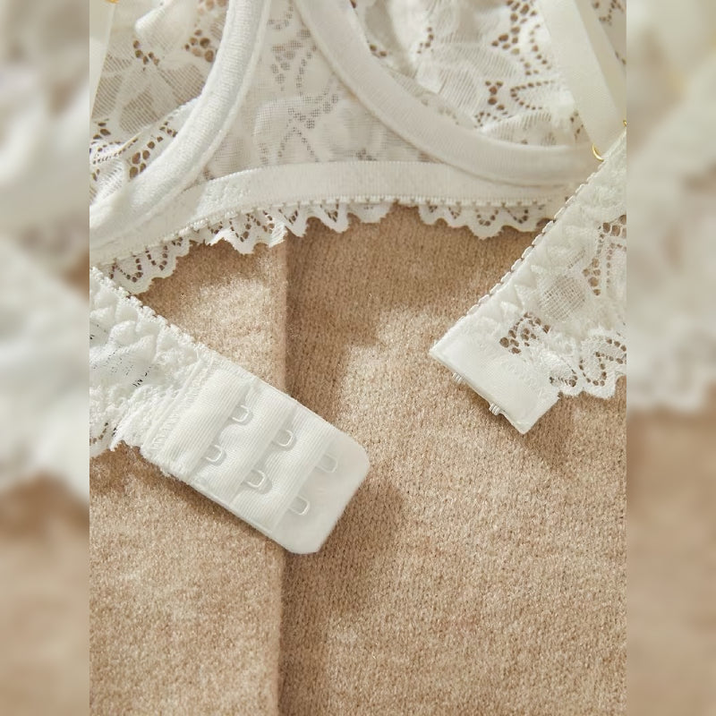 コントラストレースブラ＆ショーツ セクシーランジェリーセット