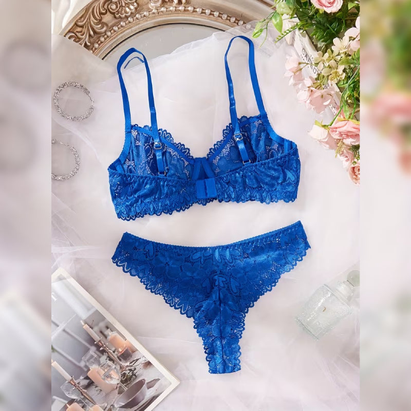 レースデザインブラ＆ショーツ セクシーランジェリーセット