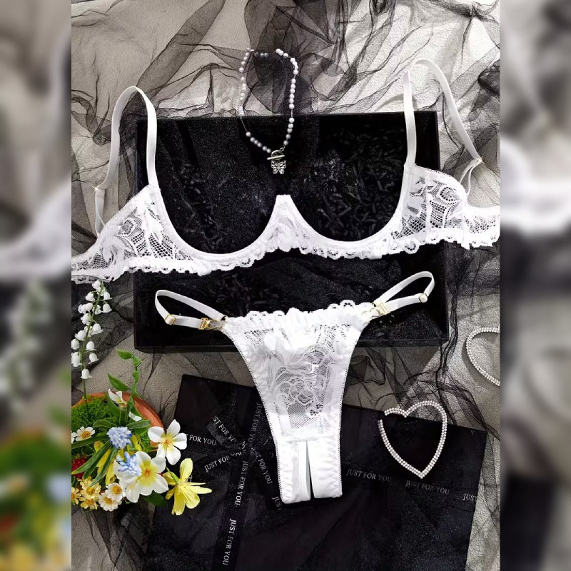 カットアウトデザイン セクシーブラ＆ショーツ ランジェリーセット