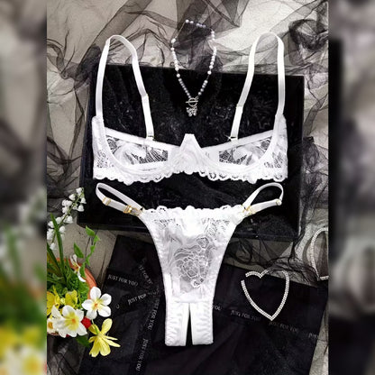 カットアウトデザイン セクシーブラ＆ショーツ ランジェリーセット