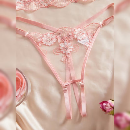 透かしデザインセクシーランジェリーセット ブラ＆ショーツ