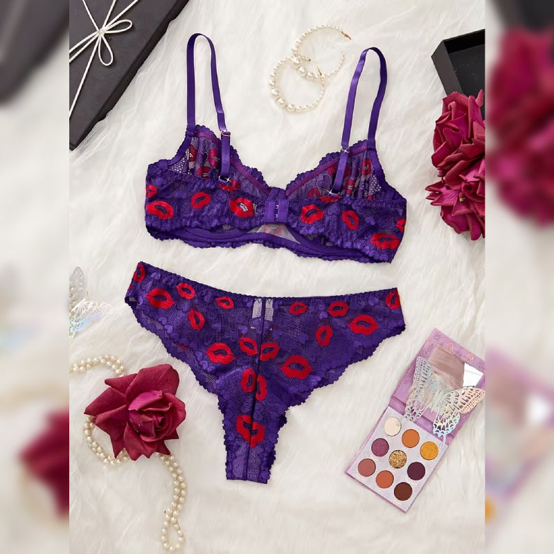 レーストリムブラ＆ショーツ セクシーランジェリーセット