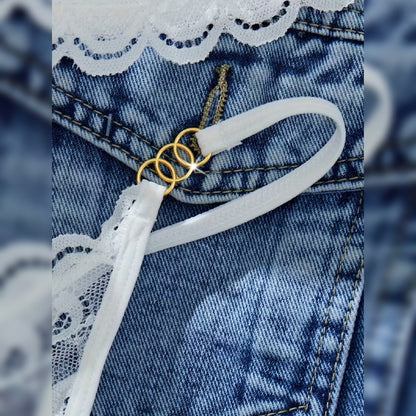 ホワイトレースブラ＆パンティセット セミシアーエレガンス