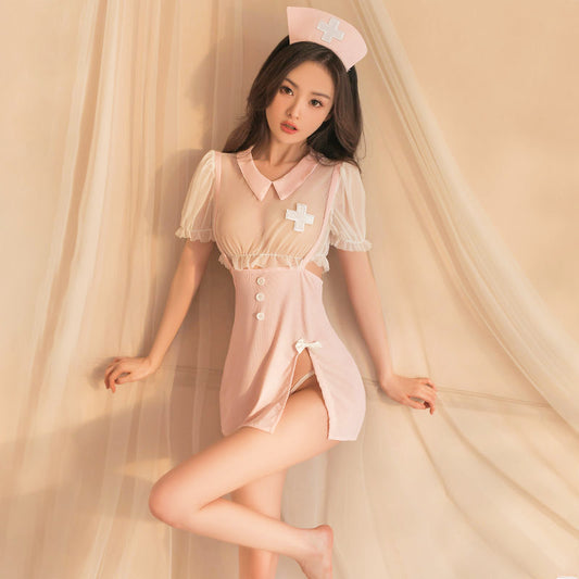 サスペンダー付きピンクナース