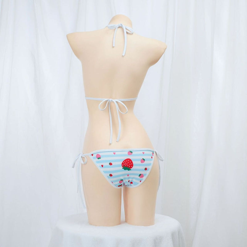 イチゴ柄スクール水着風ブラ＆ショーツ セクシーコスプレ